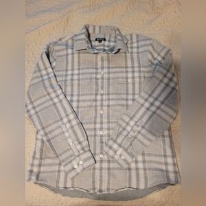 Express Men's Light Gray Checkered Shirt
